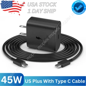 45W PD USB Type-C Super Fast Wall Charger/Cable For Samsung Galaxy S23+ Ultra - Picture 1 of 12