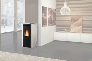 STUFA PELLET KW 7 NORDICA EXTRAFLAME KETTY ACCIAIO BIANCO MAX 180 M3 45X51XH88 - Foto 1 di 1