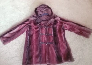 Dennis Basso Detachable Hooded Reversible Faux Fur Coat~1XL - Picture 1 of 5