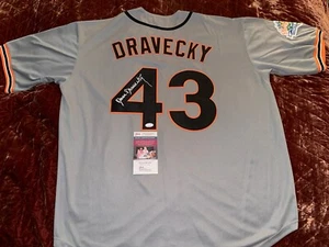 DAVE DRAVECKY SAN Francisco Giants SIGNED MITCHELL NESS AUTHENTIC Grey JERSEY - - Picture 1 of 5