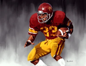 Marcus Allen USC Trojans 13 X 17 Giclee de James Byrne Serie 5 - Imagen 1 de 1