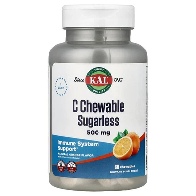 C Chewable Sugarless, Natural Orange, 60 Chewables - Image 1 of 2