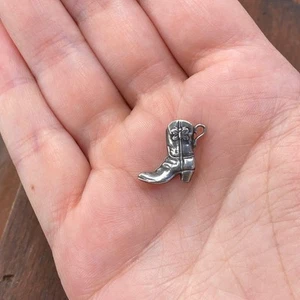 Bota vaquera vintage de plata de ley 925 con colgante de mariposa - Imagen 1 de 4