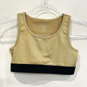 Justice Active Girl's Metallic Gold Sports Bra Dance Gymnastics - Size 10 - Picture 1 of 5