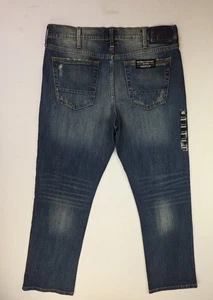 Jeans uomo Rock Republic taglia 36X32 blu dritto ultra comodo denim logo nuovo con etichetta - Foto 1 di 13
