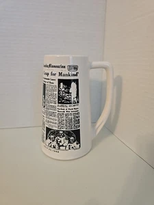 Men Walk On Moon New York Times Newspaper Large Beer Mug Vintage 1969 Apollo 11 - Picture 1 of 5