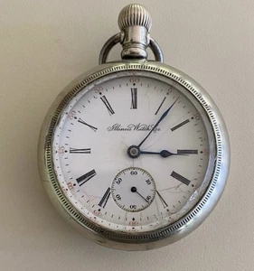 Vint Illinois Watch Comp Pocket Watch FAIR/ POOR Non Working Antique AS IS - Picture 1 of 9