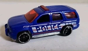 2013 HOT WHEELS '07 CHEVY TAHOE K-9 UNIT BLUE 1:64 DIECAST 3" POLICE TRUCK SUV - Picture 1 of 5