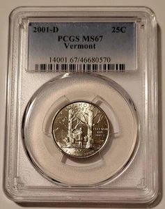 2001 D Vermont State Quarter MS67 PCGS - Picture 1 of 2