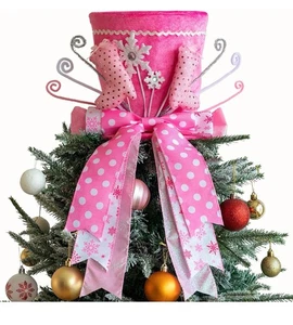 Árbol de Navidad Topper Navidad Sombrero Grande Rosa Zapatos Alicia en el País de las Maravillas Elfo Arco Nieve - Imagen 1 de 7