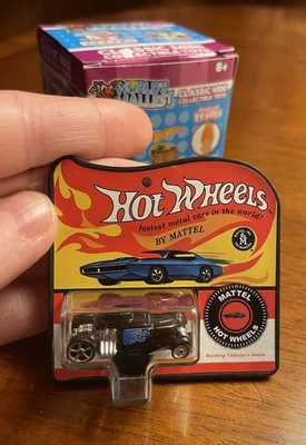 Worlds Smallest Classic Mini Collectible Toys Black, Blue Flame Hot Wheels Car - Image 1 of 4