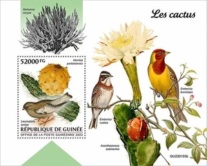 CACTUS & BIRDS Cactii Bird MNH foglio di timbro 1 V #2632 (2023 Guinea) - Foto 1 di 1