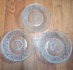 Vintage Anchor Hocking Glas Klar Sandwich 7" Salat Mittagessen Teller Menge 3 - Bild 1 von 4