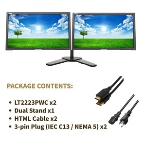 Menge 2 Lenovo LT2223PWC 1920x1080 22" FHD Breitbild mit Dual Ständer HTML Klasse A - Bild 1 von 5