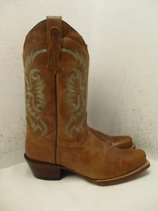 NOCONA Brown Leather BLUEBONNET Pull On Cowboy Boots Womens Size 8 B Sty L5009 - Picture 1 of 12
