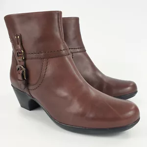 Clarks Botas Cuero Marrón Tacones al Tobillo Talla 8 E Ancho - Imagen 1 de 13