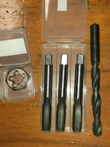 BSW BSF HSS threading RH Hand Tap and die nut, drill Set 3/32 1/8 5/32 3/16 - Bild 1 von 2