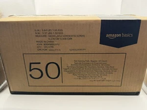 Amazon Basics Heavy Duty Pet and Puppy pads (50 count). Regular. New in Box - Picture 1 of 1