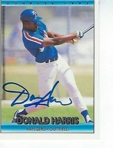 DONALD HARRIS FIRMADO 1992 DONRUSS #652 - TEXAS RANGERS - Imagen 1 de 1