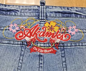 Akdmks Jeans, Womens 32, Medium Blue, Embroidered, Bootcut, Pre-owned, AF0603 - Picture 1 of 10