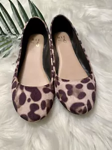 Mix No 6 Danzey Round Toe Velvet Leopard Print Flats Animal Womens Size 8.5 EUC - Picture 1 of 12