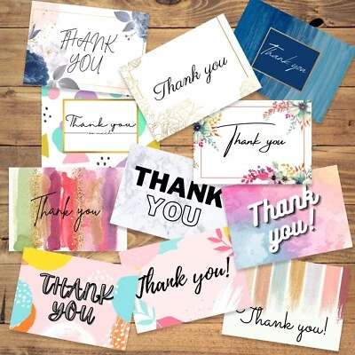 1-100 Pack of Thank You Cards Postcards Notes Envelopes A6 Thankyou - Image 1 of 4