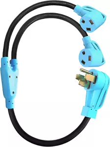 Cable adaptador RV Y 50 amperios a dos 30 amperios, enchufe macho NEMA 14-50P a TT-30R - Imagen 1 de 6