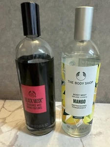 THE BODY SHOP - BLACK MUSK/ MANGO FRAGRANCE MIST 2X100ml (both Used) Bundle - Picture 1 of 5