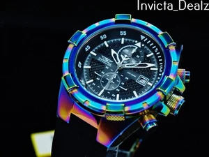 Invicta Herren 50mm Pilot Flieger Chronograph IRISIEREND Silikon Armband Uhr - Bild 1 von 9
