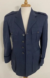 Vintage Air Force Kalan Uniformen 100% Wolle Serge Pea Mantel Gr. M blau - Bild 1 von 8