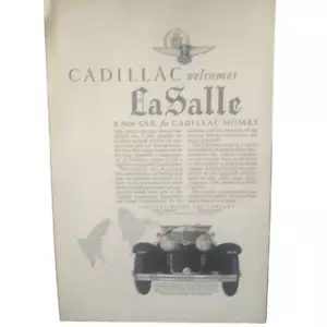 Pubblicità pubblicitaria vintage 1927 Cadillac Welcomes LaSalle - Foto 1 di 4