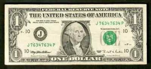 $1 1985 FRN Repeater Fancy Serial CHEAP 7634-7634 VF - Picture 1 of 1