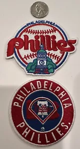 (2)-PHILADELPHIA PHILLIES Vintage Style Embroidered Iron On Patches BEAUTIFUL! - Picture 1 of 3