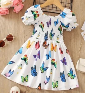 Niedliches Schmetterling Mädchen Kleid, Gr.122/128, Neu - Bild 1 von 4