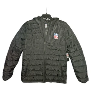 NFL Team Apparel Men's Black Logo Puffer Jacket Zip Sz Small NWT $140 - Picture 1 of 5