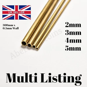 Brass Tube Pipe Tubing 300mm Round Inner 2mm -7mm  Wall 0.5mm Models Hobby Craft - Picture 1 of 1