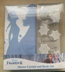 NEW NIP Sealed Disney Frozen 2 Fabric Shower Curtain and Hooks Set - Picture 1 of 6