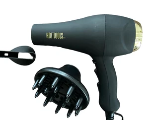 HOT TOOLS AC Motor Hair Dryer with Concentrator & Diffuser in Black £27.95 - Picture 1 of 1