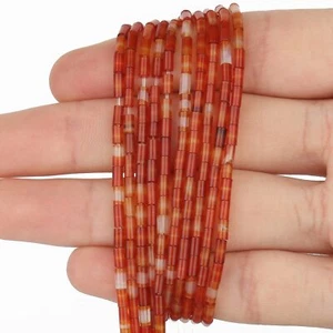 2x5mm Natural GemStone Round Tube Loose Beads For Jewelry Making DIY 15.5'' - Picture 1 of 69