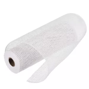 3PCS 10 Inch Poly Burlap Mesh, Decorative Mesh Fabric Ribbon 6.4 Yard White - Picture 1 of 7