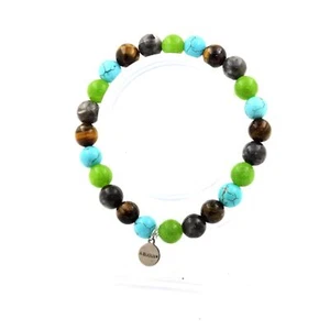 Steine Und Mineralien. Perlenarmband Peridot + Labradorit + Tigerauge + Tu - Bild 1 von 6