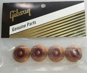 GIBSON® Les Paul Amber Top Hat Knob Set - PRHK-030 Genuine New "REAL DEAL" - Picture 1 of 4