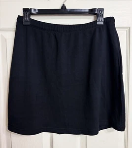 NUEVO CON ETIQUETAS OFFLINE por Aerie Talla L Falda Negra Forrada de Vellón Cintura Elástica Cordón - Imagen 1 de 6