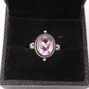 Morganite Gemstone 925 Sterling Silver Ring Handmade Jewelry Ring For Gift - Picture 1 of 3