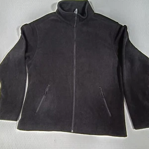 Chaqueta Gildan Negra Forrada de Vellón Talla XL Bolsillos con Cremallera Completa Cálida Informal Ropa de Trabajo - Imagen 1 de 6