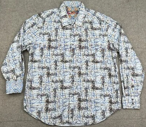 Camisa Robert Graham Calce Clásico Puño Abatible Para Hombre Abstracto Pato Talla XL - Imagen 1 de 12
