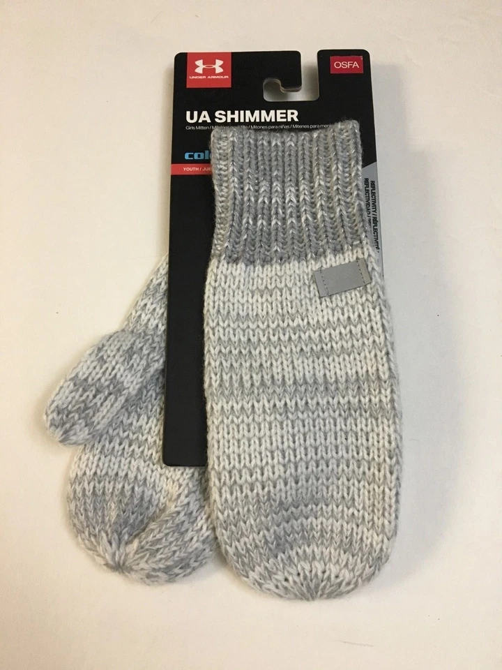 UNDER ARMOUR ColdGear Brillo Tejido Jóvenes Niñas Mitones OSFM - Nuevo Foto 1 de 2