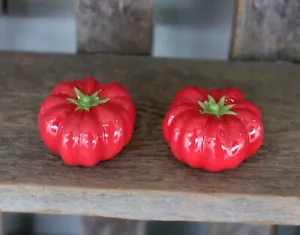Set Shaker Sale e Pepe a Forma di Pomodoro Ceramica Verdura Etichetta Rossa Ltd - Foto 1 di 5