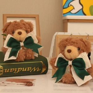 Soft Bowknot Bear Plush Toy PP Cotton Bear Bag Pendant Birthday Parties - Picture 1 of 12