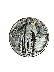 1929 STANDING LIBERTY QUARTER GOOD ORIGINAL COIN Possible Mint Mark No Reserve - Picture 1 of 8